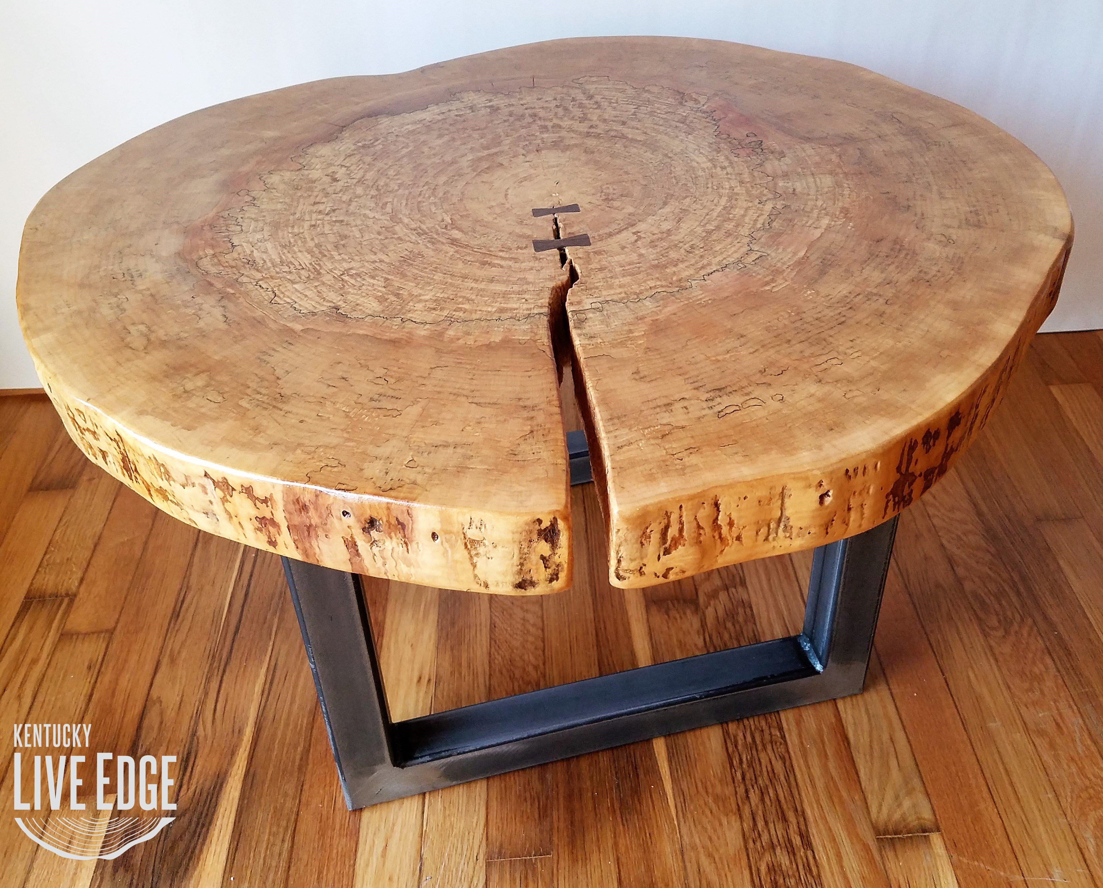 round coffee table live edge industrial tree slice log rustic furniture end tables living room side natural wood maple slab glass west elm simple frame small for patio white oak