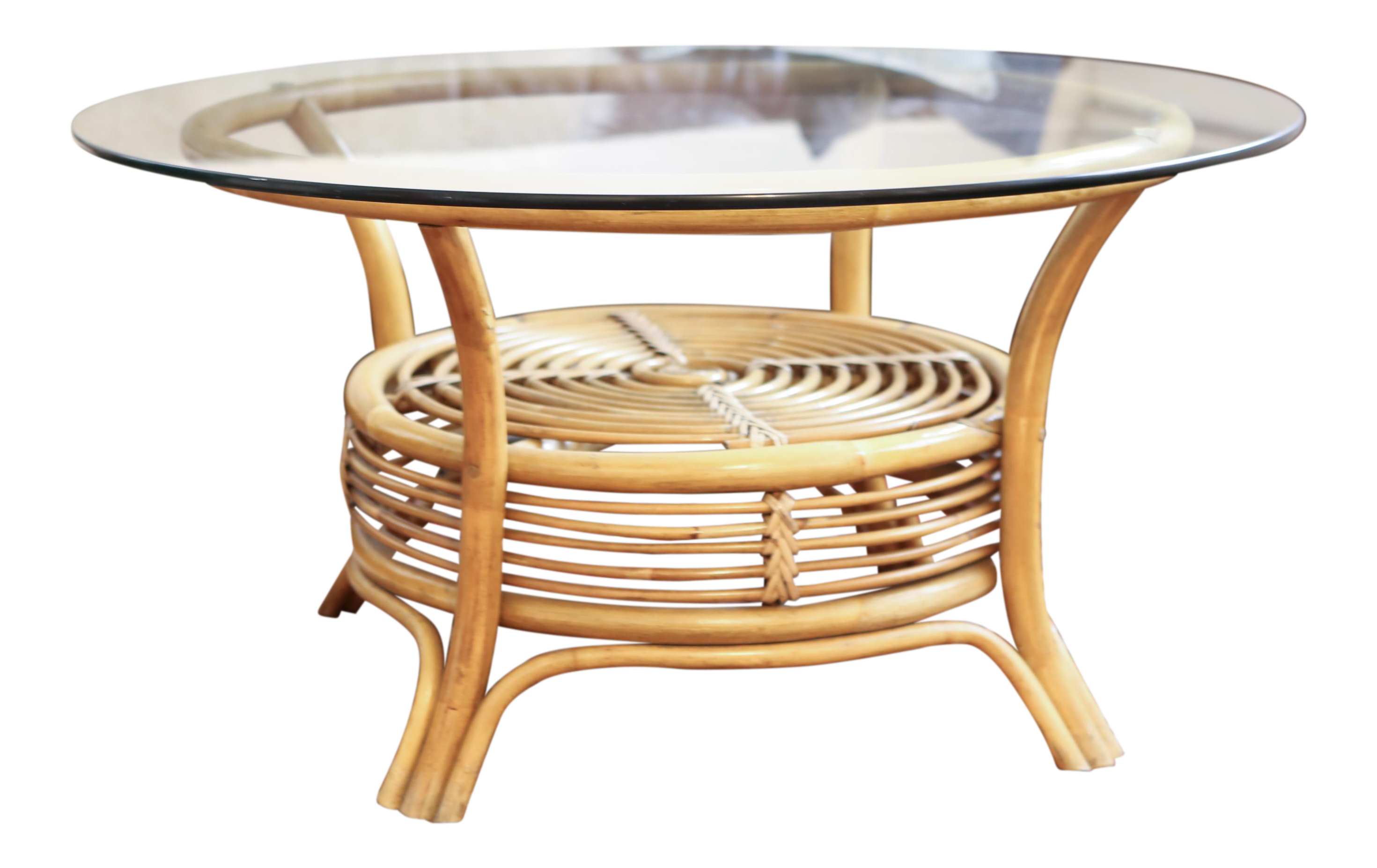 round rattan coffee table with glass top answerplane end tables etsy kitchen john keal for brown saltman white tempered dining home hardware patio loungers weekly time black