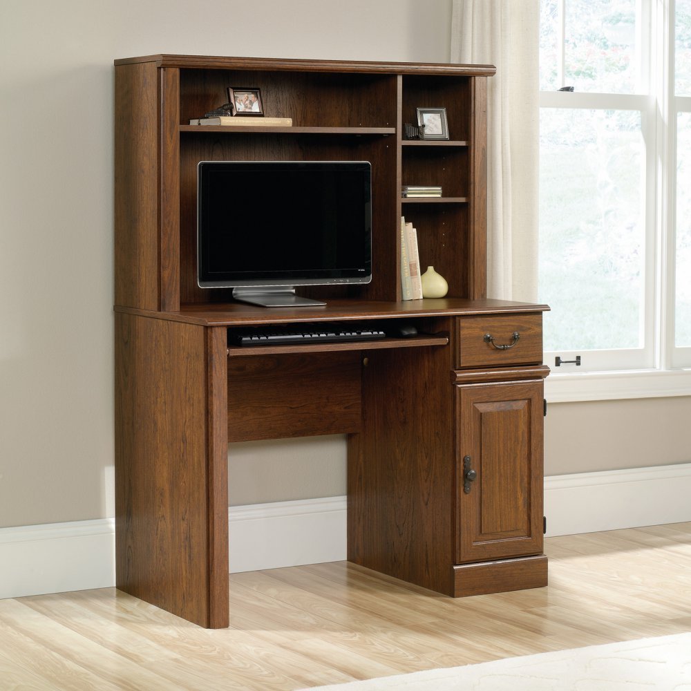 sauder orchard hills computer desk with hutch milled cherry end table details about finish new slim tables target nightstands under dollars oak and chairs black brown overstuffed