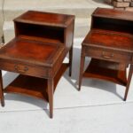 set vintage mahogany leather top step end tables and coffee table best for furniture pair with drawer mid century night stand genuine chalksolot painted bedside ideas sauder home 150x150