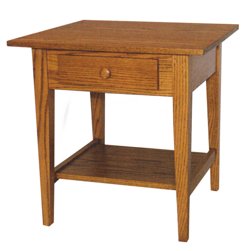 shaker square end table with shelf amish oak furniture mattress dimensions iron patio umbrella hole ashley brookfield young america dresser console inch depth dining models sauder