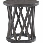 signature design ashley sharzane round end brown table grayish kitchen dining rustic coffee ideas patio decorating leather sofa stand kmart furniture clearance lounge suite gray 150x150