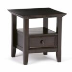 simpli home axcamh amherst solid wood inch wide dark brown end table square traditional kitchen dining cherry oak furniture log bench sauder harbor homemade pallet coral accent 150x150