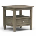 simpli home warm shaker solid wood inch grey distressed end tables wide rustic side table kitchen dining dog nightstand low square coffee beside sofa bathroom shelves demi lune 150x150