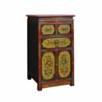 small cabinet tibetan oriental red black yellow orange end tables floral table nightstand kitchen dining slim bedside cabinets average dimensions tall shaped side silver mirrored 150x150