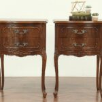 sold pair french style vintage walnut nightstands end tables and airy universal furniture unfinished wood corner desk normal height coffee table creative dog cages navy blue 150x150