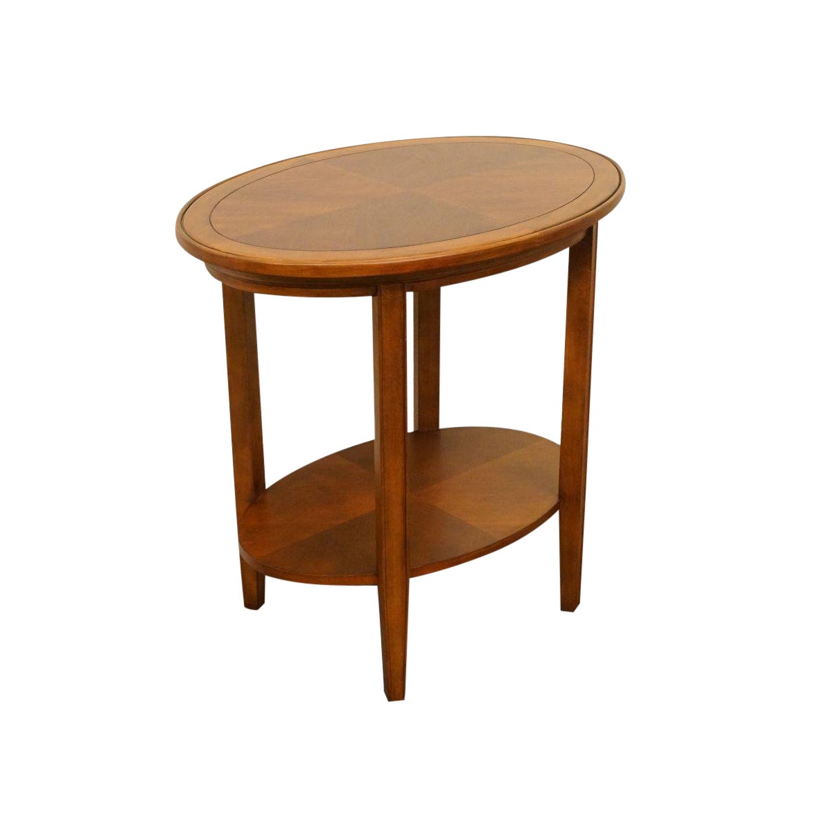 stanley furniture mahogany oval end table chairish tables small mirror storage with drawers big lots mirrored night height standard marble top ashley round metal cocktail leons