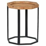stone beam arie rustic octagonal end table wood tables natural kitchen dining oak and black gloss furniture with accent wooden coffee storage drawers replacement glass top for 150x150