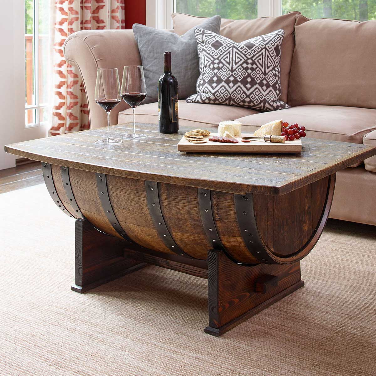super cool homemade coffee table ideas unusual tables whiskeytable diy end whiskey barrel dog cage made wood metal gold bedside cabinets antique blue pulaski sofa vintage mirrored
