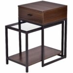 tangkula nesting coffee end tables modern furniture decor table set for home office living room bedroom glass top and metal frame unfinished entertainment center cabinets lacquer 150x150