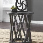 the sharzane grayish brown round end table available royal star big lots sets gray trunk coffee creative dog ideas mainstays drawer chest instruction manual rustic patio 150x150