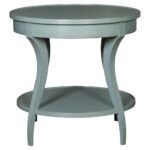 vanguard ella coastal rustic teal blue round wood end table product kathy kuo home grey nightstand diy pet furniture blocking window with black bedroom country white console 150x150
