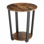 vasagle industrial end table metal side round coffee tables and sofa with storage rack stable sturdy construction easy assembly wood look accent vintage patio furniture trunk 150x150