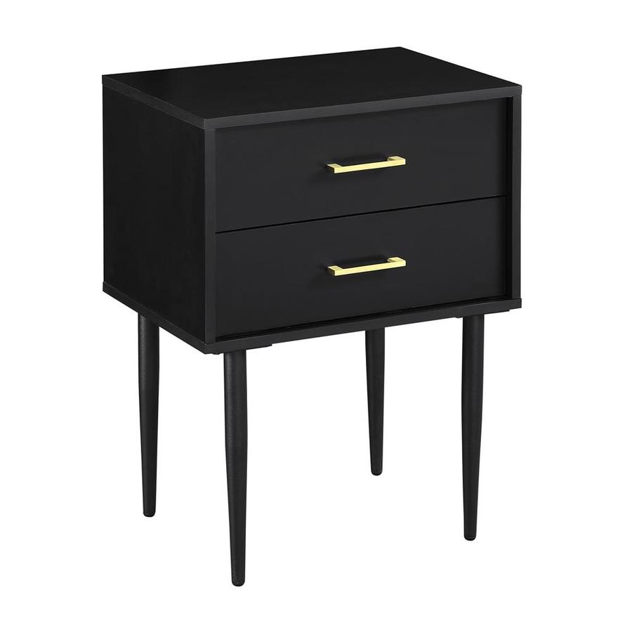 walker edison two drawer side table black end tables design your living room round cottage style coffee furniture small glass and bench solid log standard lamp with set ashley