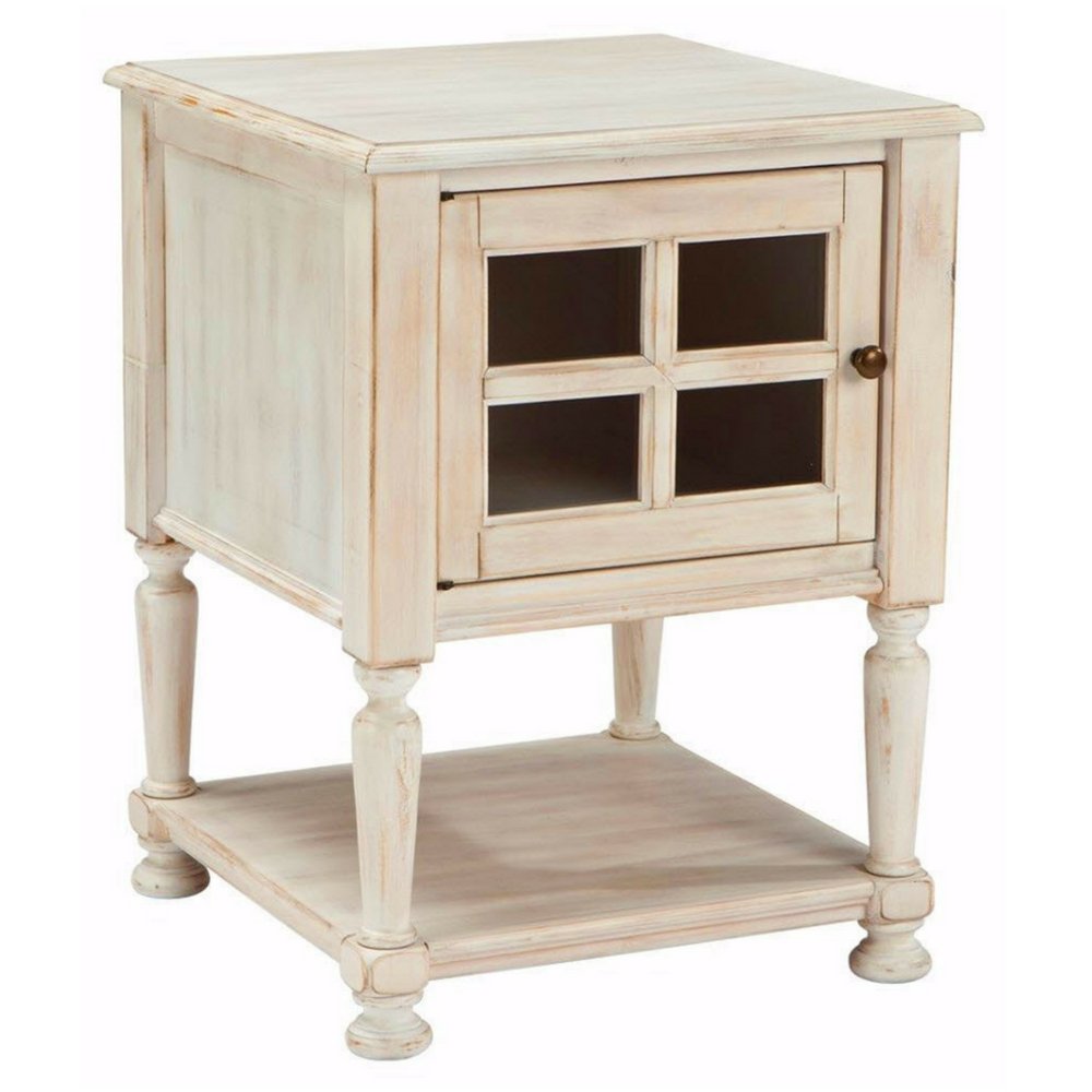 white end table small nightstand distressed vintage wood tables side chair with storage cabinet space and shelf accent square living room bedroom furniture nursery espresso glass