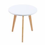wilshine small round end table for spaces bedroom tables living room with white top and natural bamboo legs kitchen dining nightstand oval coffee glass replacement matching 150x150