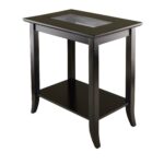 winsome wood genoa rectangular end table with glass top and shelf from the manufacturer ethan allen maple bedroom set tables for less riverside coventry furniture oval mesh patio 150x150