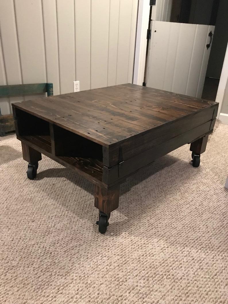 wood pallet coffee table with matching end etsy eghm brown leather couch grey walls riverside desk chair universal furniture industries small drawers black gloss corner light sofa