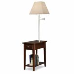 wood table with lamp attached signquantumcontinuum awesome end light decoration accent iron combo diy bedside cabinet plastic for mattress walnut brown coffee short wooden best 150x150
