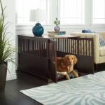 wooden extra large espresso pet crate end table dog details about laura ashley canopy beds diy pallet plans turquoise coffee small brown rattan lamps wood top for distressed with 150x150