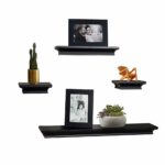 ahdecor floating shelves black ledge wall shelf super and ture frames sturdy easy install inclouded inches deep set pcs home mobile kitchen workbench ikea double desk corner 150x150