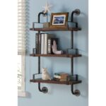 armen living silver booker industrial walnut wood floating gray decorative shelving accessories wall shelves shelf the strong supports metal brackets for glass single white fermod 150x150