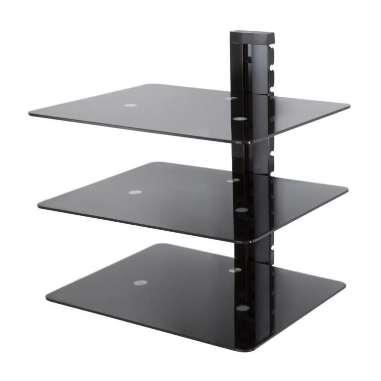 Glass Floating Shelves For Dvd Player Grottepastenaecollepardo