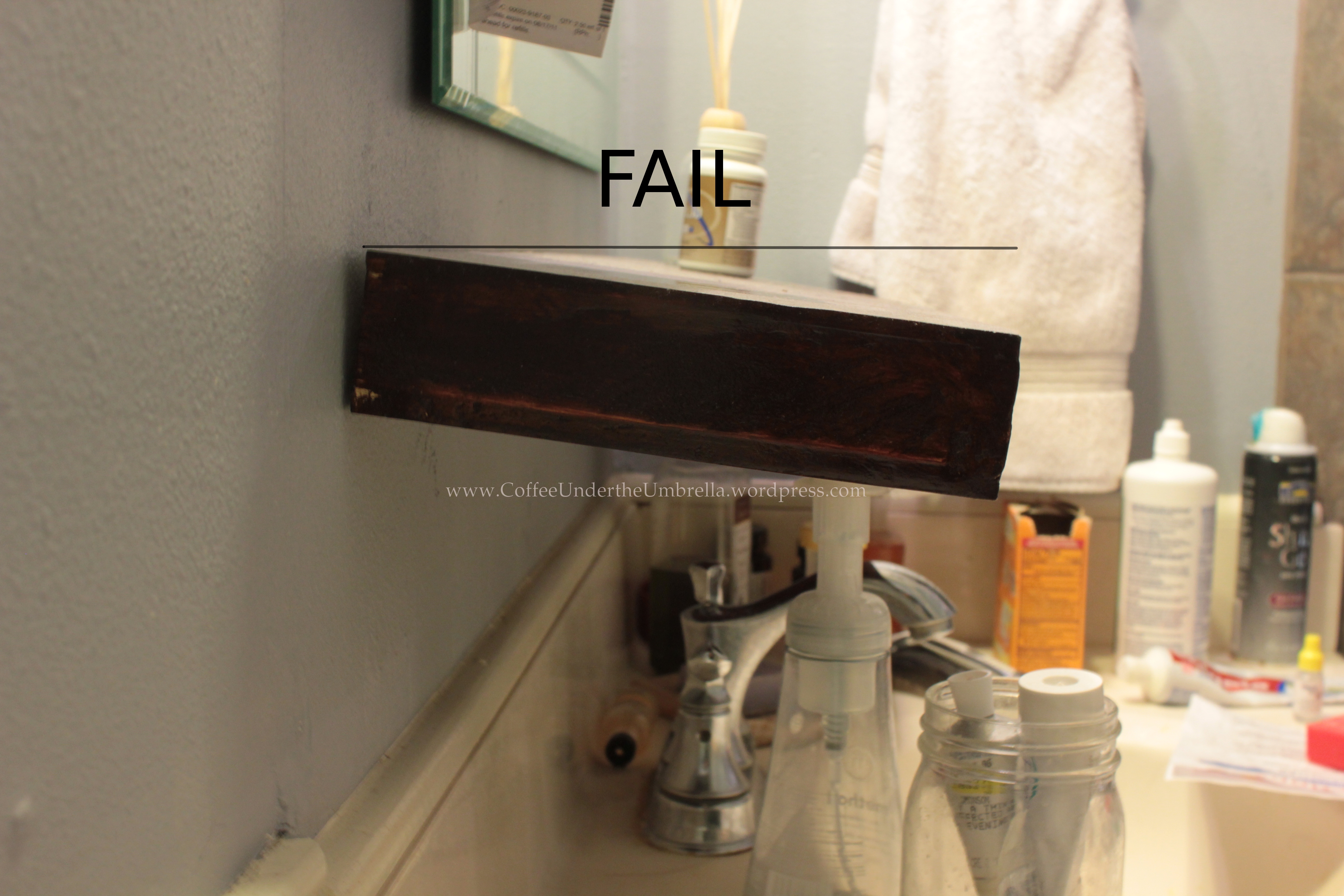 beethoven shelf fails new diy and ture frame coffee bathfloatingshelffail floating leaning forward bathroom fail ikea wall bookshelf computer overhead garage storage solutions