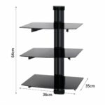 bestvalue floating wall mounted shelf tier glass mount with strengthened tempered glasses for dvd players cable boxes accessories garage shelving wood mantel simple shoe rack 150x150