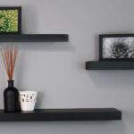 black floating wall shelves kiera grace mnml living wood shelf compartments ladder canadian tire kitchen pantry storage organizers hallway rack cloth hooks mount television table 150x150