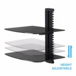 black tier adjustable wall mount glass floating dvd component bracket stand shelf fitueyes tempered tiers shelves for players blu ray receiver garage cupboards systems homebase 150x150