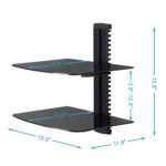 black tier adjustable wall mount glass floating dvd component shelf fitueyes tempered tiers shelves bracket stand for players blu ray receiver player shallow storage bunnings 150x150