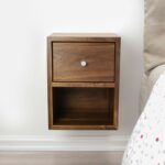 compact floating nightstand with drawer and open shelf etsy walnut vinyl tile layout patterns baby room shelves fireplace ledge metal rods for shelving corner unit ture setting 150x150
