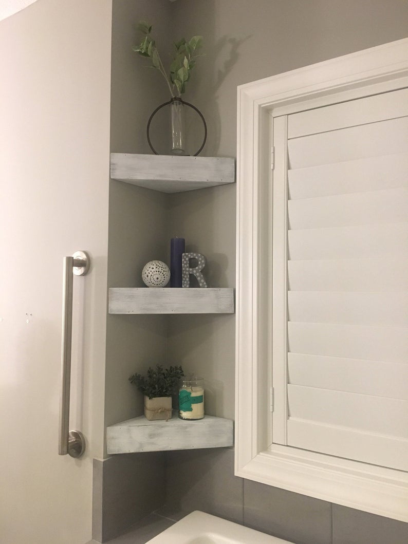 corner shelves floating farmhouse decor home etsy white bathroom hanging tures and garage work shelving built shelf ideas looking for small desk closet height knick knack foot