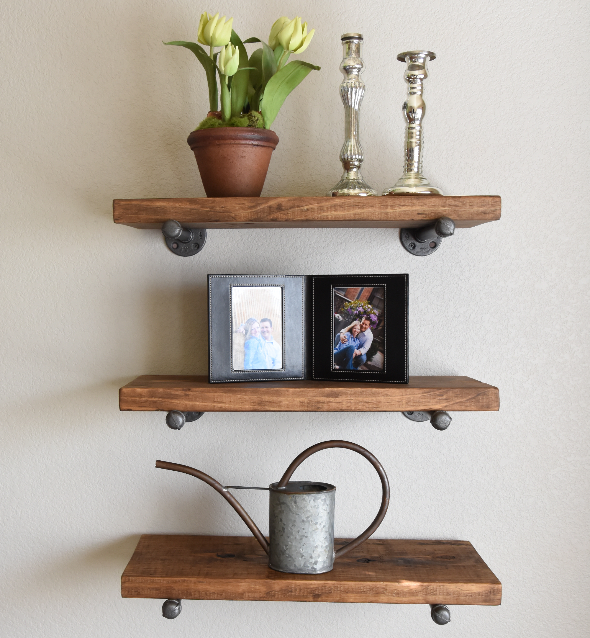 custom industrial rustic floating shelf made order from first look three shelves wood hardware office table with computer cube storage unit bunnings prepac sonoma black triple