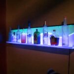 custom led floating wall shelf bar shelves with lights large kitchen cart inexpensive glass prepac sonoma entryway granite fireplace mantel standard height cabinets above counter 150x150