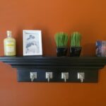 custom made black crown molding floating wall shelf with large satin nickel hooks ceiling lights shelves and storage cube command strips pounds for game consoles can you use self 150x150