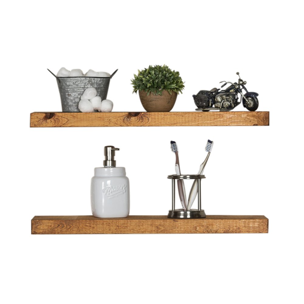del hutson designs rustic pine floating shelves walnut inch home kitchen hanging bathroom cabinet over toilet hang mirror without drilling mantel brackets under granite