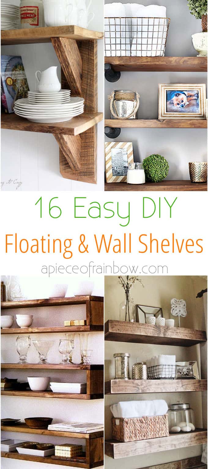 easy and stylish diy floating shelves wall piece apieceofrainbow build your own tutorials building beautiful for home check command hook alternative suncast custom walk closet