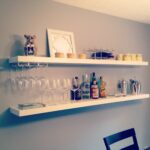 easy diy bar using ikea shelves via livingwithaboy floating for wall shoe storage mantel kits brick fireplace small kitchen island ideas with seating hanging without screws shelf 150x150