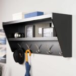 floating entryway shelf coat rack black shelves with bench whole furniture brokers inch wall suspended bathroom sink kitchen appliance organizer for components command shower 150x150