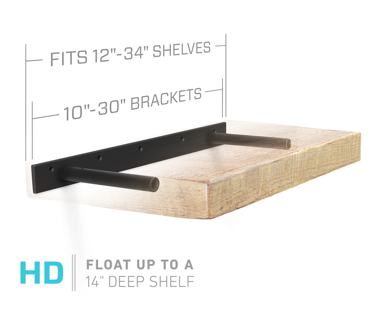 floating shelf bracket fits inch shelves for heavy books our duty two bar brackets float deep coat hook unit clear glass can you lay vinyl over thick wall multi fuel stove exposed