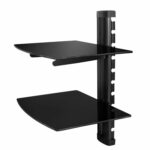 floating shelf wall moclever mount bracket with tempered for cable box and dvd player glass receiver component vcr blue ray contemporary media storage furniture catty corner 150x150