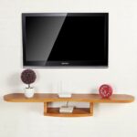 floating shelf wall mounted cabinet background shelves for dvd player set top box wifi router console stand multifunctional display color black decorative brackets affordable 150x150