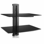 floating shelf with strengthened tempered glass for cable boxes shelves game consoles wali dvd players games coat hooks storage cubbies bunnings steel shelving office desk 150x150
