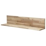 floating shelves ikea skogsta wall shelf acacia black solid wood durable natural material small inch brackets shallow rona shelving and racks low open wide storage units metal 150x150
