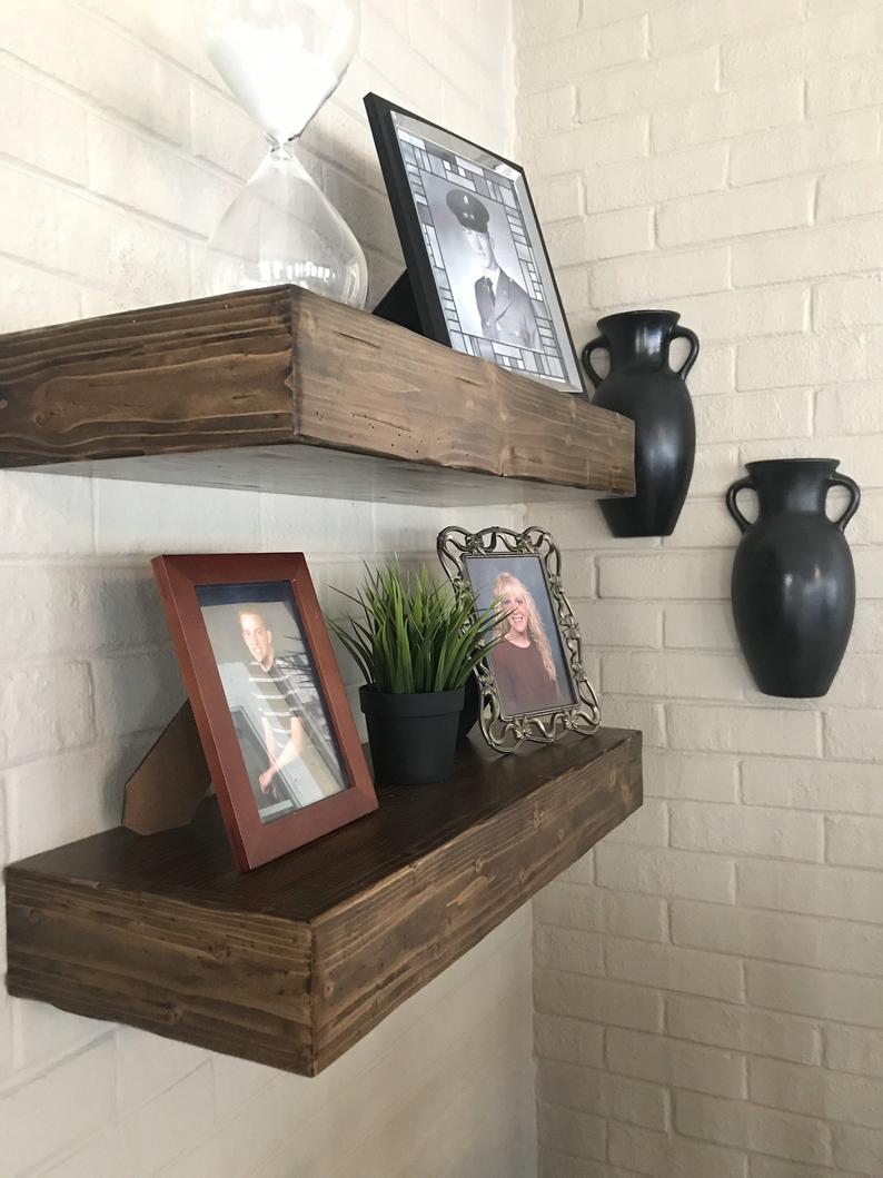 floating shelves inches deep shelf open rustic etsy mlgr inch heart pottery barn boat wall mounted garage storage wickes corner dresser drawers ikea lack cube led grey wood tier