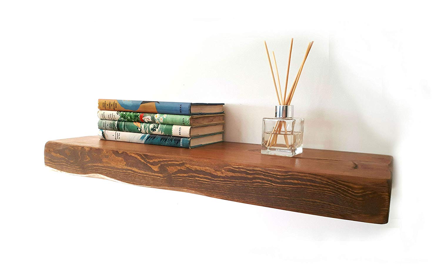 floating shelves reclaimed solid wood rustic wall shelf medium oak finish long perfect for living room kitchen bathroom office veneer food storage cabinet vinyl floor tile