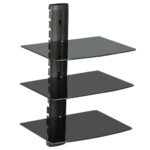 floating shelves tier glass adjustable wall mount sky box dvd console shelf black for previous cast iron pipe brackets fireplace mantel frame hang art without nails open corner 150x150