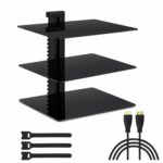 floating wall mounted shelf mount holds vonhaus black instructions dvd dvr component with strengthened tempered glass perfect for players shelving units long coat hook rack white 150x150